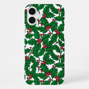 Holly Beere auf Weiß iPhone 16 Plus Hülle