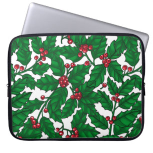 Holly Beere auf Weiß Laptopschutzhülle