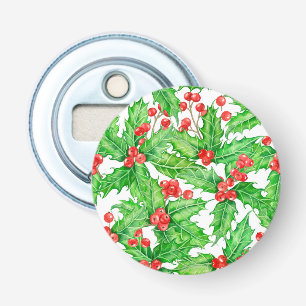 Holly Beere, Wasserfarbe Weihnachtsmuster Flaschenöffner