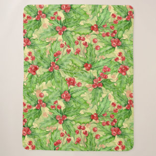Holly Beere, Wasserfarbe Weihnachtsmuster Sherpadecke
