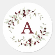 Holly-Beeren-Kranz-Monogramm-Buchstabe
