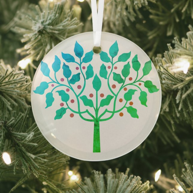 Holly-Beerenbaum-Design auf einer Glasverzierung Ornament Aus Glas (InSitu)