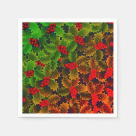 Holly-Beerenblatt strahlend Winterrot-grüne Herde Serviette