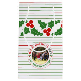 Holly Beerry Garland rot, grüne Streifen Weihnacht Kleine Geschenktüte