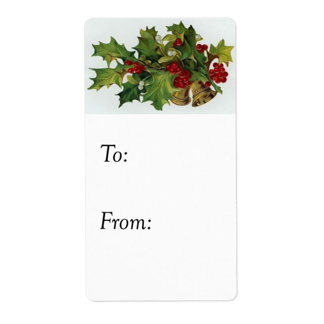 Holly Bells Vintag Gift Tag (Vorne)
