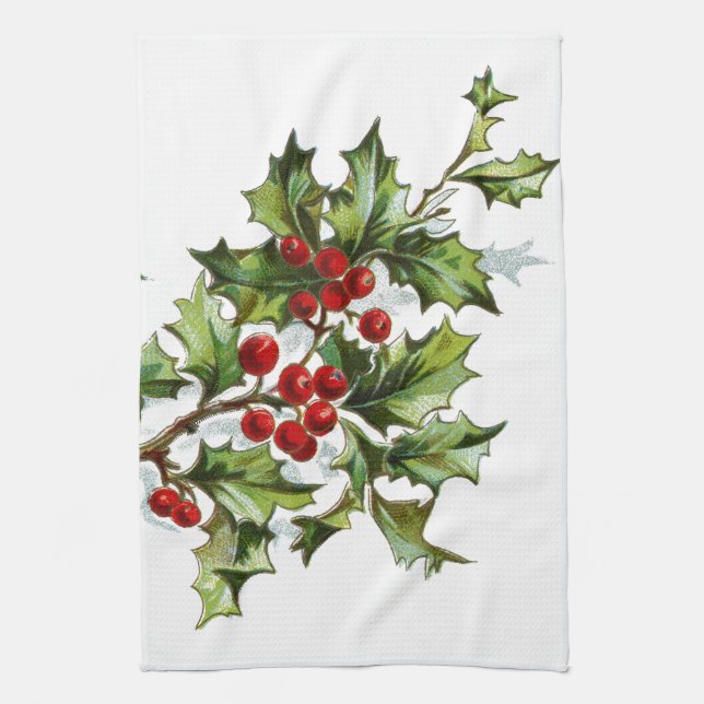 Holly Berries 001 Handtuch (Vertikal)