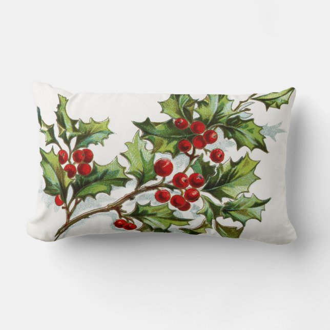 Holly Berries 001 Lendenkissen (Vorderseite)
