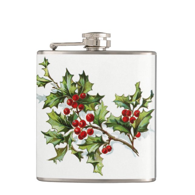 Holly Berries 002 Flachmann (Vorderseite)