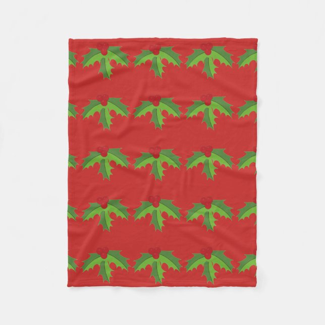 Holly Berries Fleecedecke (Vorderseite)