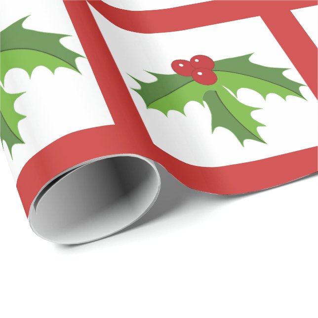 Holly Berries Geschenkpapier (Rolleneckpunkt)