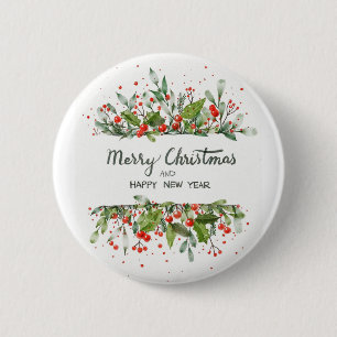 Holly Berries Holiday Button Button