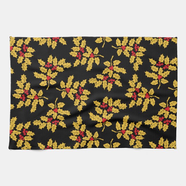 Holly Berries Küchentuch (Horizontal)