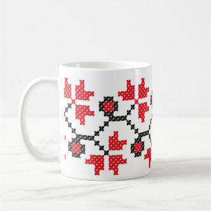 Holly Berries Red Blume Kreuzstich Design Kaffeetasse