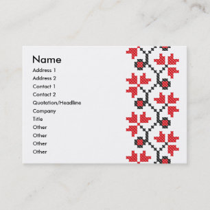 Holly Berries Red Blume Kreuzstich Design Visitenkarte