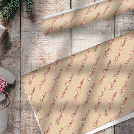 Holly Berries Red on Gold Merry Christmas Seidenpapier