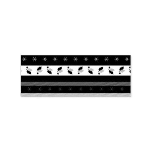 Holly Berries Snowflakes Border Briefmarke Gummistempel