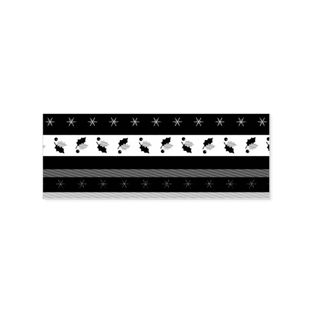 Holly Berries Snowflakes Border Briefmarke Gummistempel (Prägung)