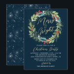 Holly Berries Wreath Winter Blue Christmas Party Einladung<br><div class="desc">Holly Berries Wreath Winter Blue Christmas Party Einladung</div>
