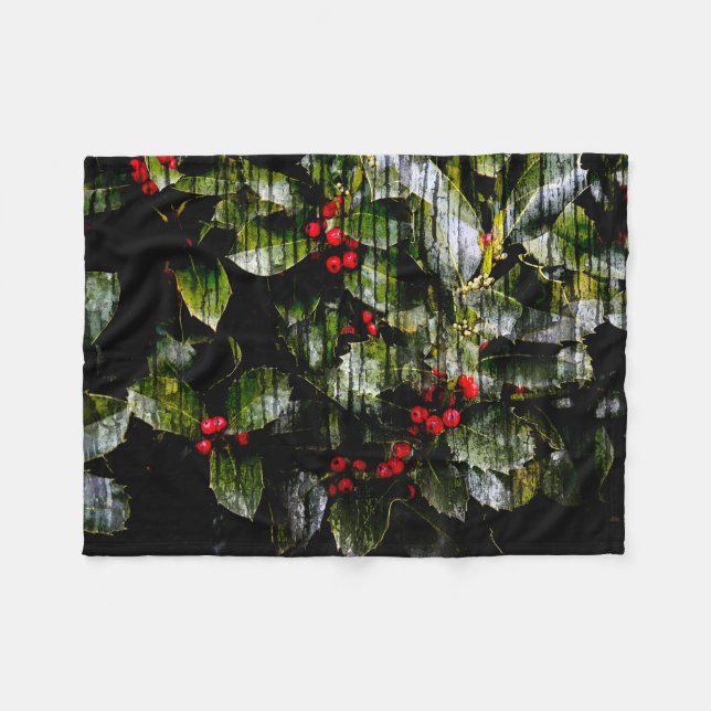 Holly Berry Blanket Fleecedecke (Vorderseite (Horizontal))