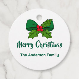 Holly Berry Bow Geschenkanhänger
