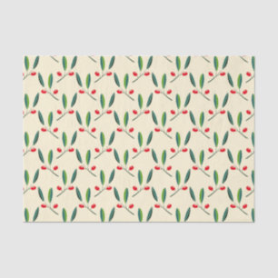 Holly Berry Christmas Art One Little Christmas Tre Seidenpapier