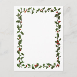 Holly Berry Christmas Border Holiday Feiertagspostkarte