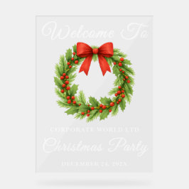 Holly Berry Christmas Corporate Party Willkommen Acrylschild