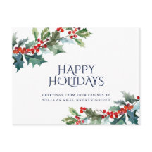 Holly Berry Christmas Mistletoe Corporate Gruß
