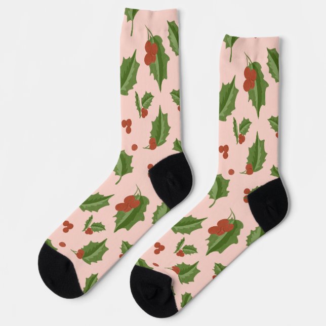 Holly Berry Christmas Socks Socken (Linkes Detail)