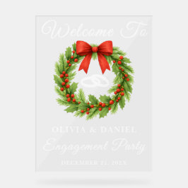 Holly Berry Christmas Wreath Verlobung Willkommen Acrylschild