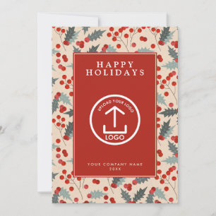 Holly Berry Corporate Business Logo Weihnachten Einladung