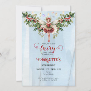 Holly Berry December Birth Blume Fairy Birthday Einladung