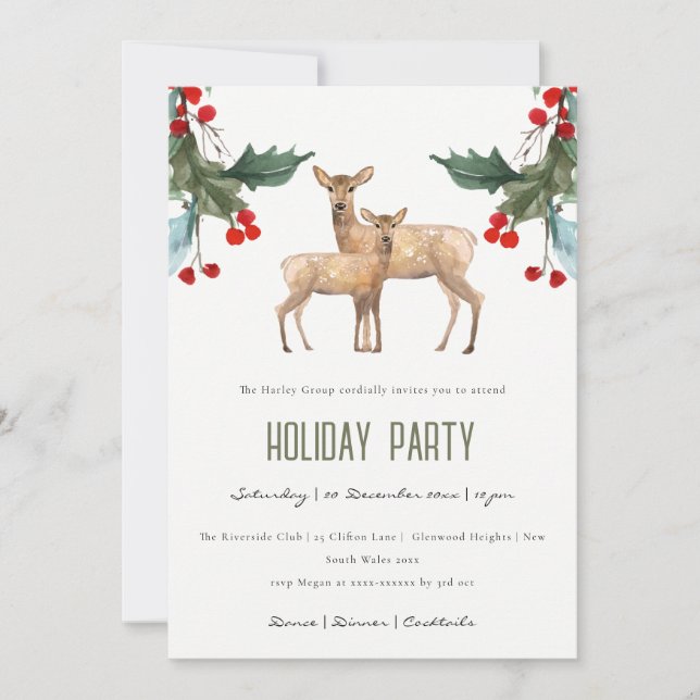 HOLLY BERRY DEER CORPORATE VACANCES INVITATION DE  (Devant)