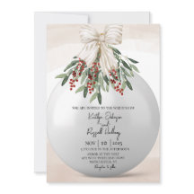 Holly Berry Faire-part de mariage ornement de Noël