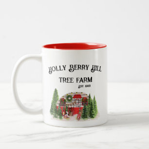 Holly Berry Hill Tree Farm Zweifarbige Tasse