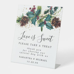 Holly Berry Liebe ist Sweet Wedding Dessert Bar Si Sockelschild