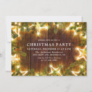 Holly Berry Pine Cones Branch Christmas Party Einladung