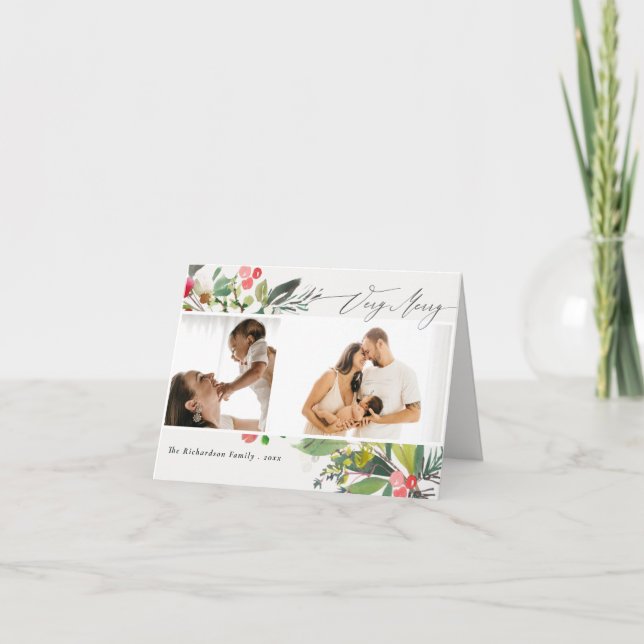 Holly Berry Pine Sehr frohe Weihnachten 2 Foto (Vorderseite)