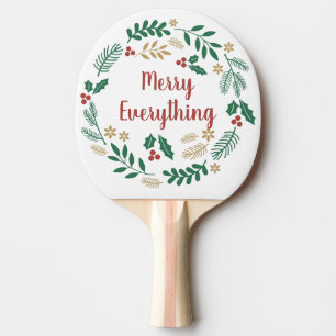 Holly Berry Pine Wreath Merry Everything Foto Tischtennis Schläger