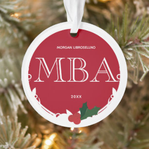 Holly Berry Red Nom blanc Année MBA Graduation