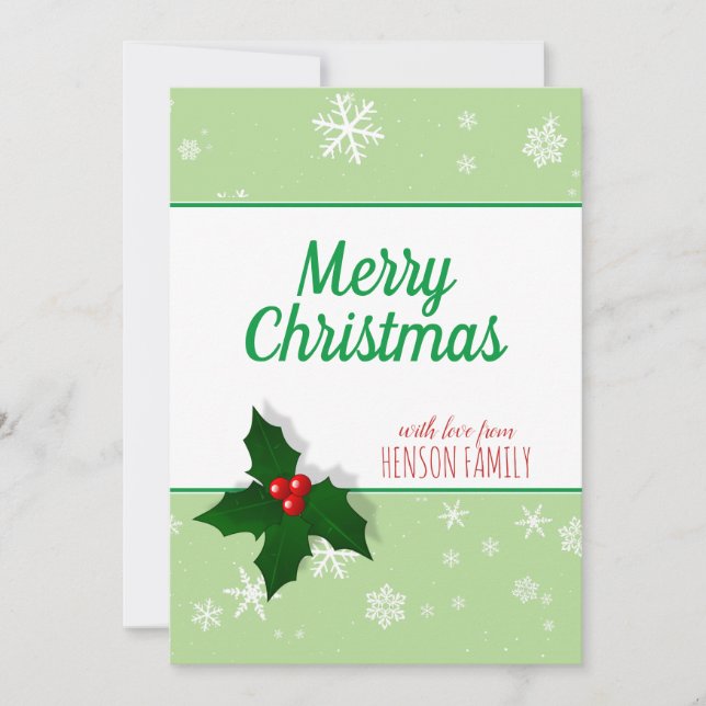 Holly berry Snowflakes Personalizable Weihnachten (Vorderseite)