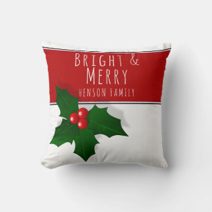 Holly Berry Tree Pflanze Rotes Glück Weihnachten Kissen