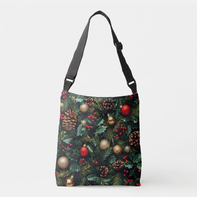 Holly Berry Winter Wonderland Tragetaschen Mit Langen Trägern (Vorderseite)