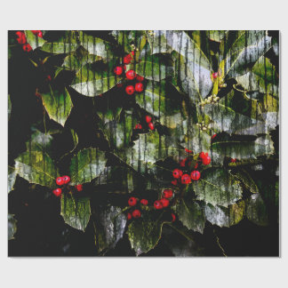 Holly Berry Wrapping Paper, 30" x 6' Geschenkpapier