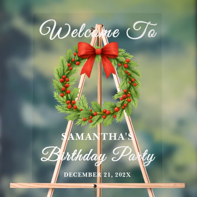 Holly Berry Wreath Christmas Anniversaire Bienvenu (Neutre)