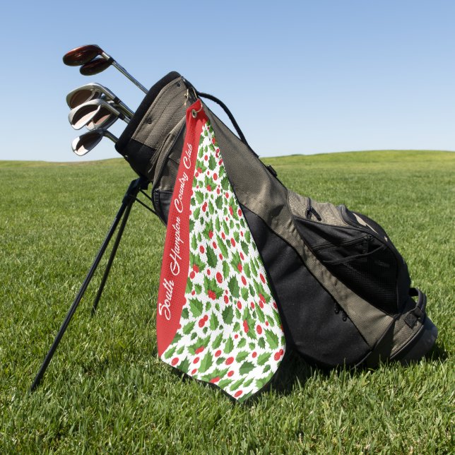 Holly Blätter & Berries Golf Handtuch Custom Club  (Gras)