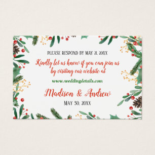 Holly Blätter Berry Christmas HochzeitsrSVP Onli