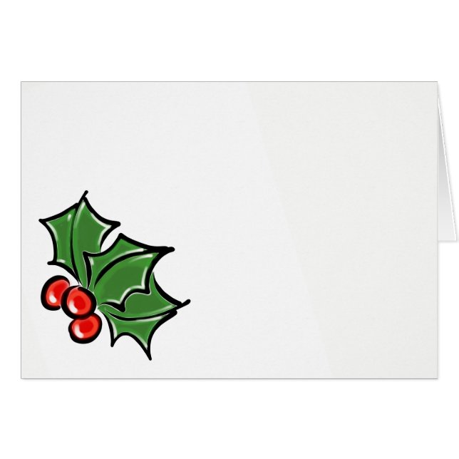 Holly-Blätter, Holly-Beeren, lustige botanische Fe (Vorderseite (Horizontal))