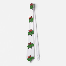 Holly-Blätter, Holly-Beeren, lustige botanische Fe Krawatte