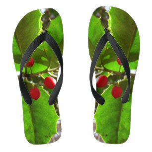 Holly Blätter II Holiday Nature Botanical Flip Flops